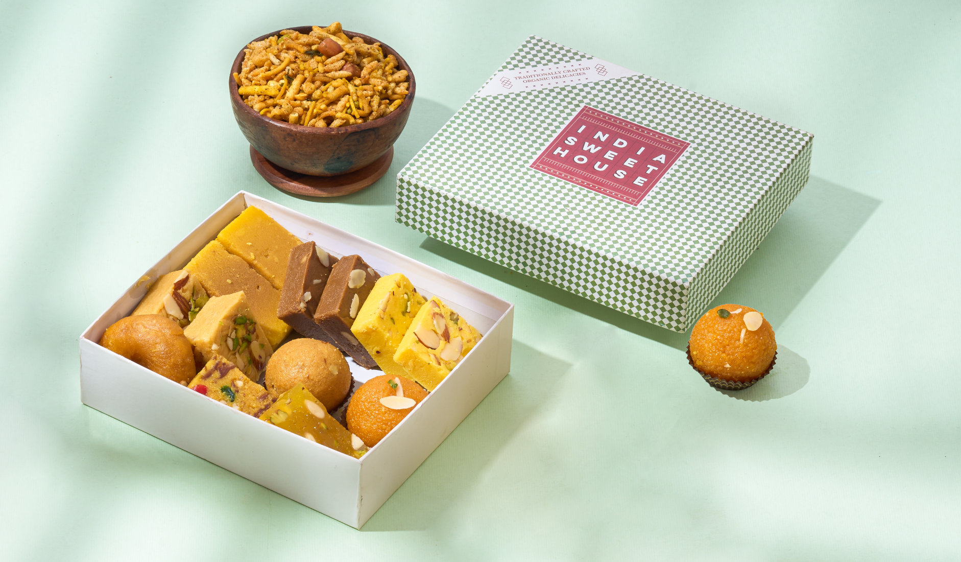 Online Diwali Sweets - Diwali Sweets & Biscuits Gift Pack - Assorted Sweets